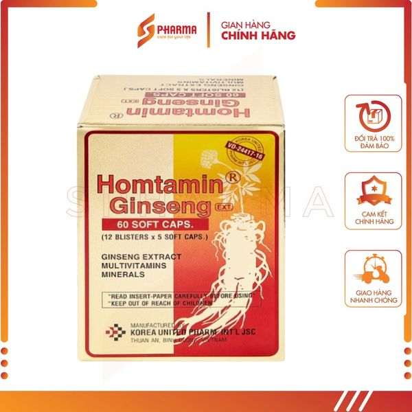  Homtamin Ginseng – Cung cấp vitamin và muối khoáng – Korea United [Việt Nam] – 1 viên 