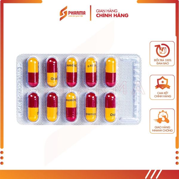  Ospamox 500mg (Amoxicillin) – Hỗ trợ nhiễm trùng đường hô hấp, viêm phế quản – Sandoz [Thụy Sĩ] – 1 viên 