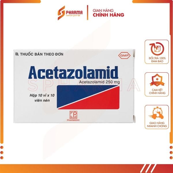  Acetazolamid Pharmedic 250mg – Hỗ trợ glôcôm, động kinh nhẹ – Pharmedic [Việt Nam] – 1 viên 