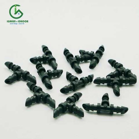  Chữ Tê đen gắn ống 5mm loại tốt - Percent 