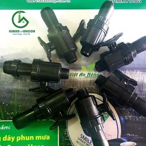  Van ren ngoài gắn dây tưới phun mưa 42mm 