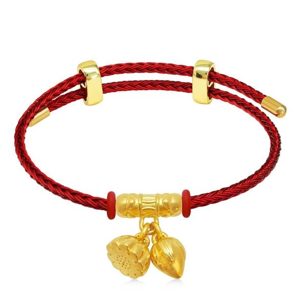 Vòng charm hoa sen vàng 24K DOJI BCB5003220A1XX1