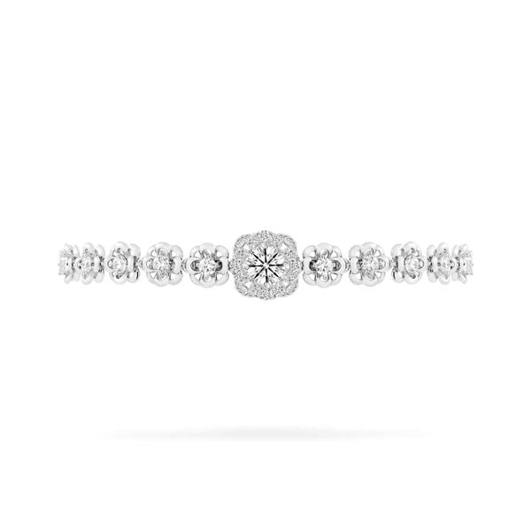 Lắc tay vàng trắng 14K gắn kim cương DOJI AFBB200477F2HA1