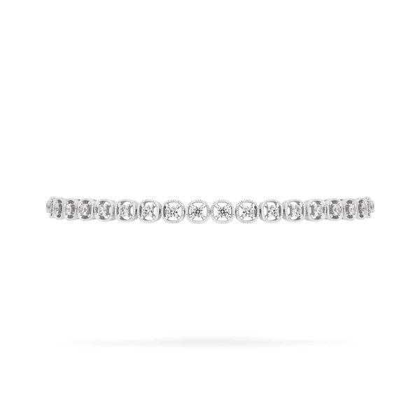 Lắc tay vàng trắng 14K gắn kim cương DOJI AFBB900508F2ML1