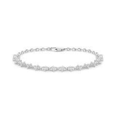 Lắc tay vàng trắng 14K gắn kim cương DOJI AFBB900510F2ML1