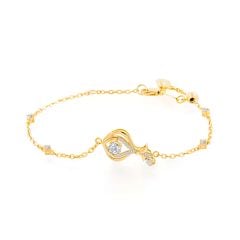 Lắc tay vàng vàng 14K gắn đá CZ DOJI AFBJ000515F1CZ1