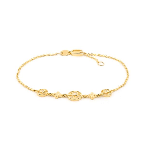 Lắc tay vàng vàng 14K gắn đá CZ DOJI AFBJ000520F1CZ1