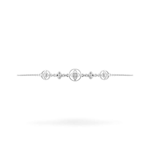 Lắc tay vàng trắng 14K gắn đá CZ DOJI AFBJ000520F2CZ1