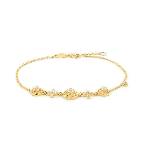 Lắc tay vàng vàng 14K gắn đá CZ DOJI AFBJ000521F1CZ1