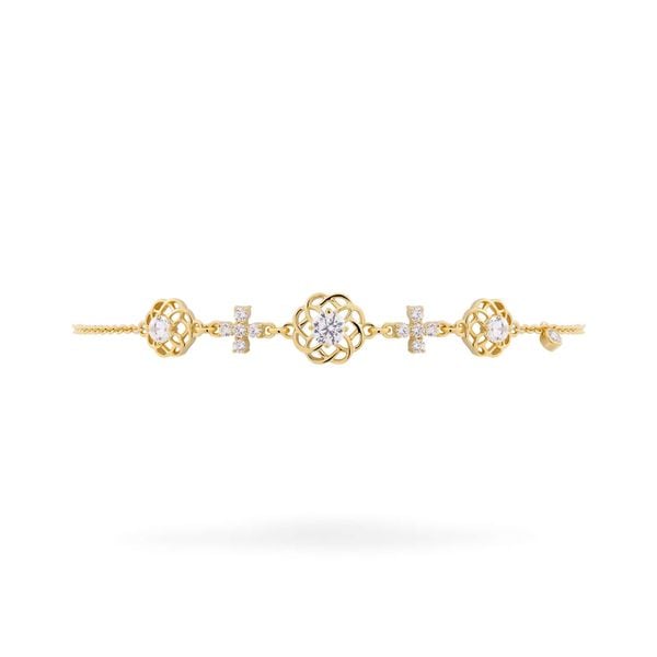 Lắc tay vàng vàng 14K gắn đá CZ DOJI AFBJ000521F1CZ1