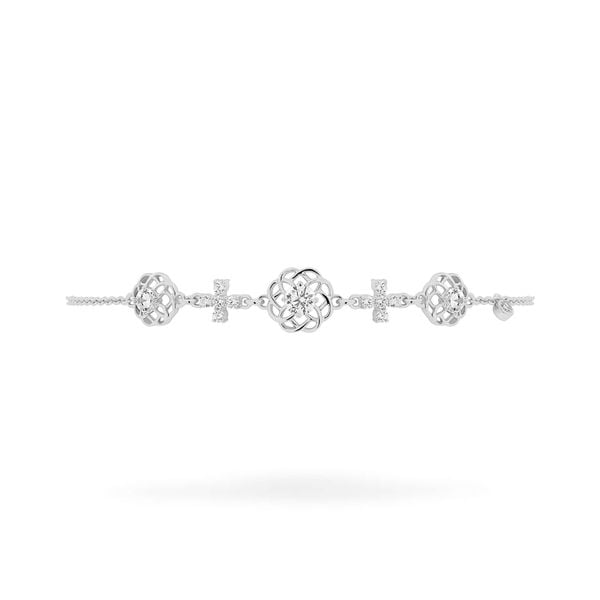 Lắc tay vàng trắng 14K gắn đá CZ DOJI AFBJ000521F2CZ1