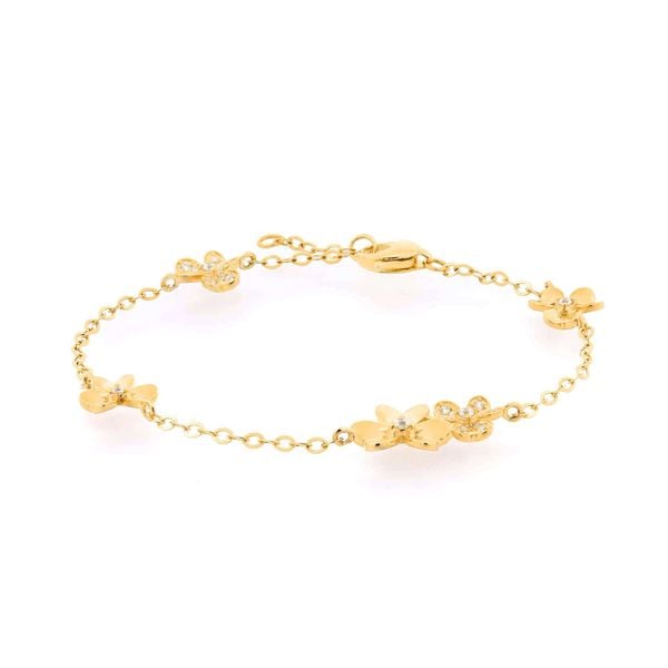 Lắc tay vàng vàng 14K gắn đá CZ DOJI AFBK000316F1CZ1