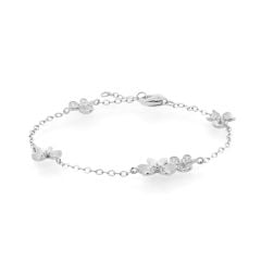 Lắc tay nữ vàng trắng 14K gắn đá CZ DOJI AFBK000316F2CZ1