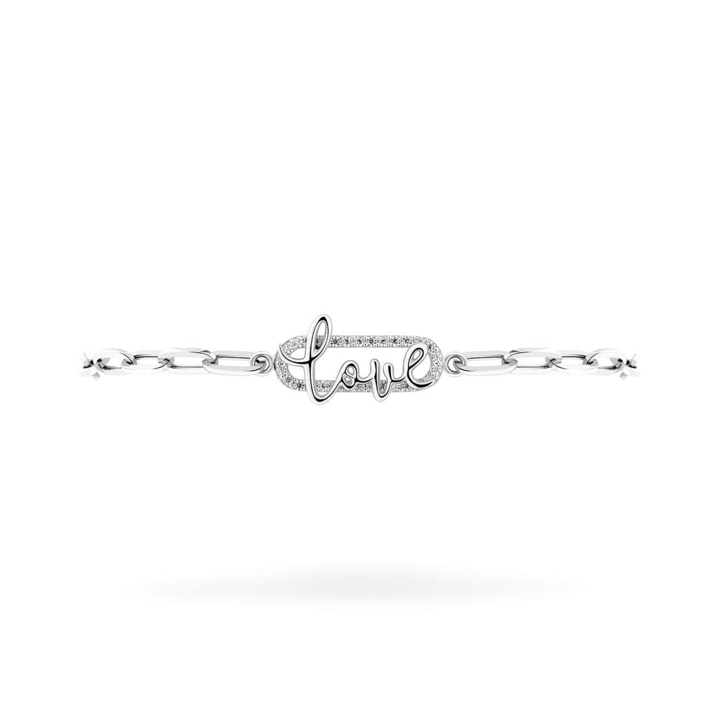 Lắc tay nữ vàng trắng 14K gắn đá CZ DOJI AFBK000642F2CZ1 