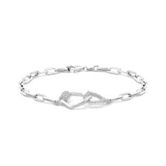 Lắc tay nữ vàng trắng 14K gắn đá CZ DOJI AFBK000644F2CZ1