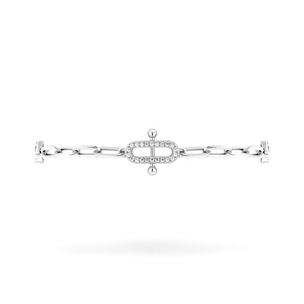 Lắc tay nữ vàng trắng 14K gắn đá CZ DOJI AFBK000645F2CZ1