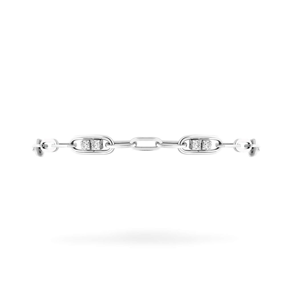 Lắc tay nữ vàng trắng 14K gắn đá CZ DOJI AFBK000647F2CZ1 