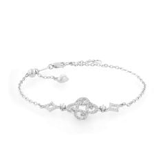 Lắc tay vàng trắng 14K gắn đá CZ DOJI AFBK000703F2CZ1