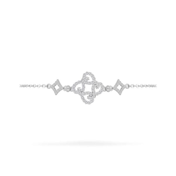 Lắc tay vàng trắng 14K gắn đá CZ DOJI AFBK000703F2CZ1