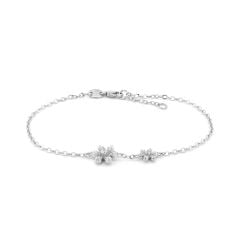 Lắc tay vàng trắng 14K gắn đá CZ DOJI AFBK000715F2CZ1