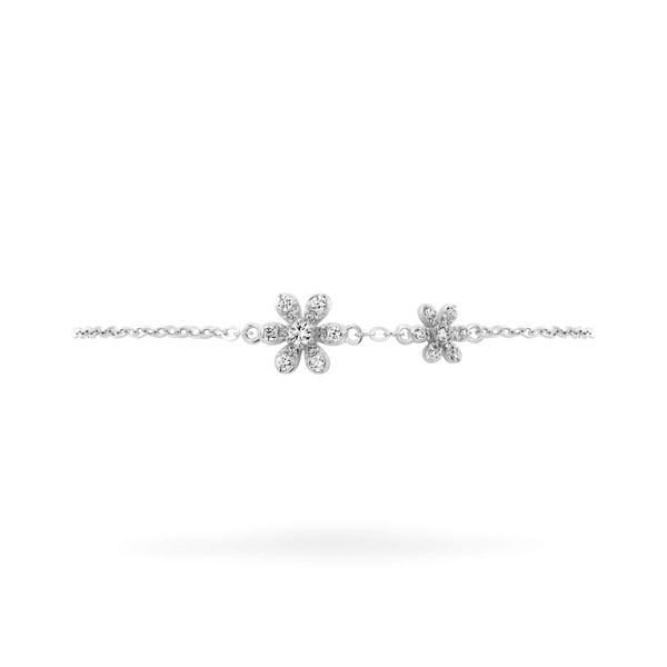 Lắc tay vàng trắng 14K gắn đá CZ DOJI AFBK000715F2CZ1