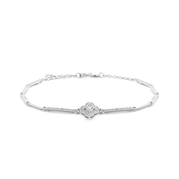 Lắc tay vàng trắng 18K gắn đá CZ DOJI AFBM100471D2CZ1