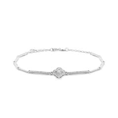 Lắc tay vàng trắng 18K gắn đá CZ DOJI AFBM100471D2CZ1