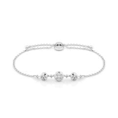 Lắc tay vàng trắng 14K gắn kim cương DOJI AFBR000508F2DA1