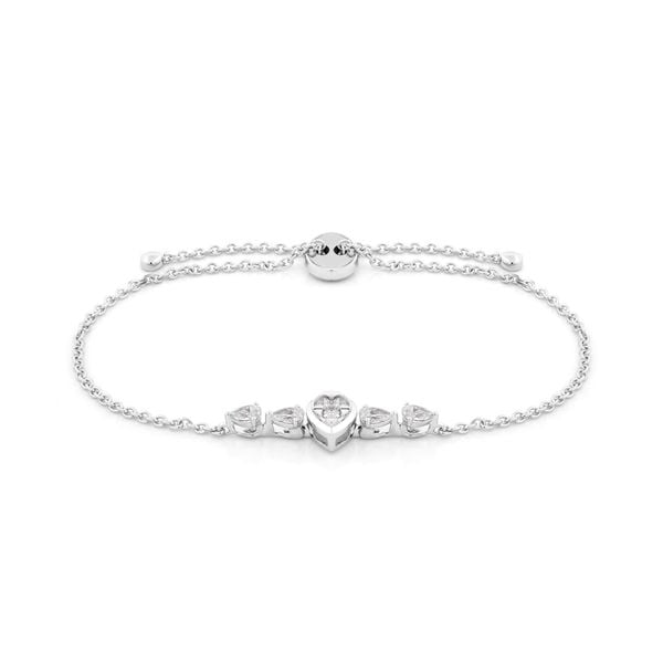 Lắc tay vàng trắng 14K gắn kim cương DOJI AFBR000513F2DA1