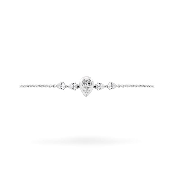 Lắc tay vàng trắng 14K gắn kim cương DOJI AFBR000513F2DA1