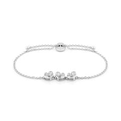 Lắc tay vàng trắng 14K gắn kim cương DOJI AFBR000526F2DA1