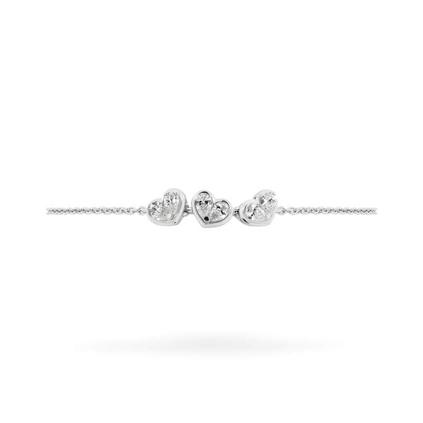 Lắc tay vàng trắng 14K gắn kim cương DOJI AFBR000526F2DA1