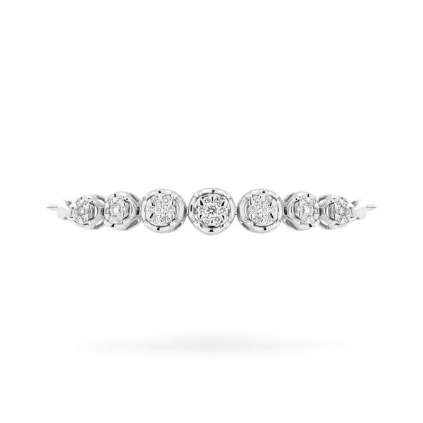 Lắc tay vàng trắng 18K gắn kim cương DOJI AFBR100126D2DA1