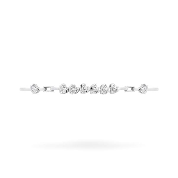 Lắc tay vàng trắng 14K gắn kim cương DOJI AFBR800035F2DA1