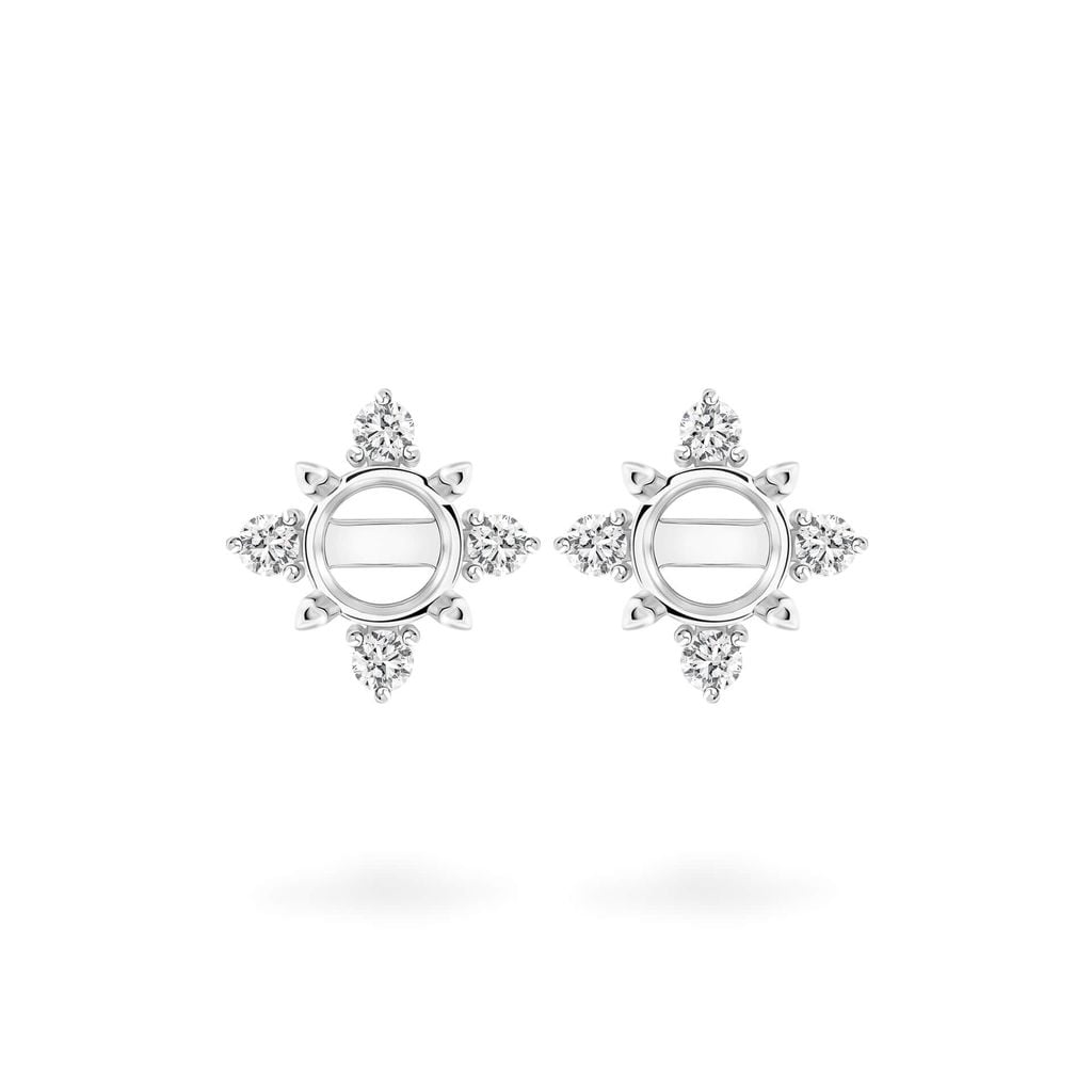 Ổ hoa tai vàng trắng 18K DOJI AFEA000065D2KK1 