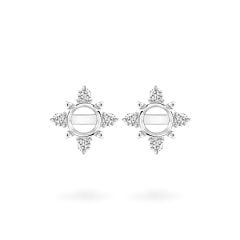 Ổ hoa tai vàng trắng 18K DOJI AFEA000065D2KK1