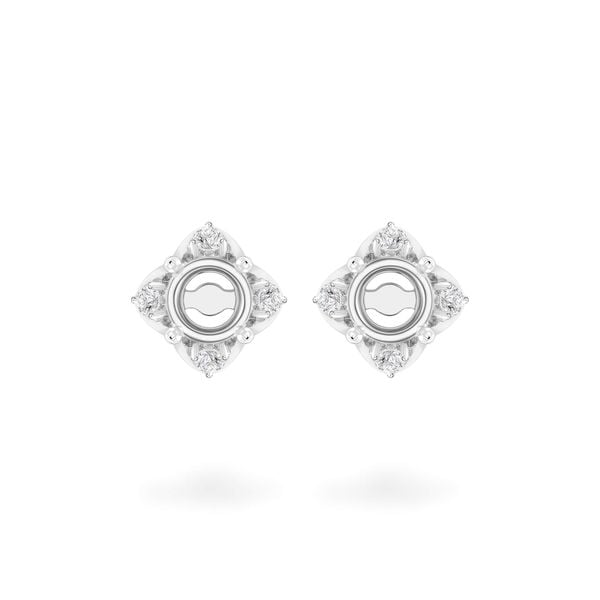 Ổ hoa tai vàng trắng 18K DOJI AFEA002138D2KK1