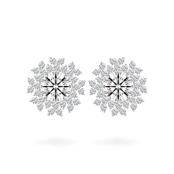 Hoa tai vàng trắng 14K gắn kim cương DOJI AFEB000013F2HA1