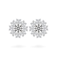 Hoa tai vàng trắng 14K gắn kim cương DOJI AFEB000013F2HA1