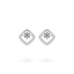 Hoa tai vàng trắng 14K gắn kim cương DOJI AFEB000019F2HA1