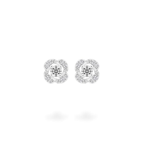 Hoa tai vàng trắng 14K gắn kim cương DOJI AFEB000029F2HA1