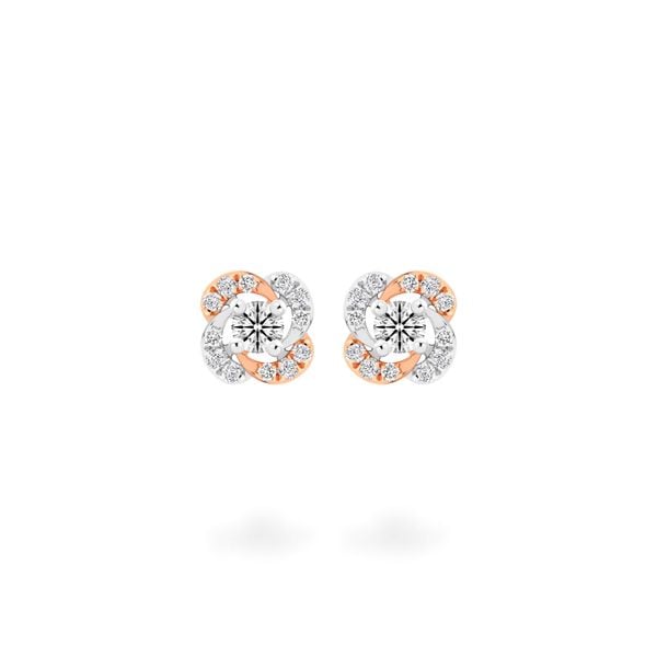 Hoa tai vàng 14K gắn kim cương DOJI AFEB000029F6HA1