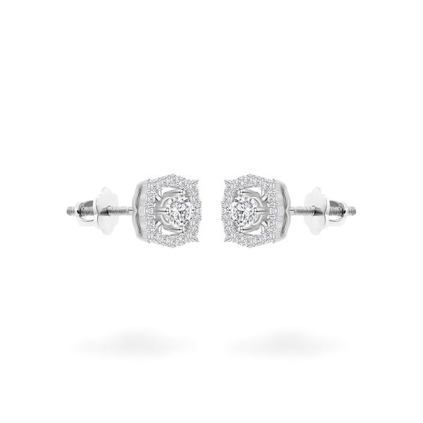 Hoa tai vàng trắng 14K gắn kim cương DOJI AFEB000030F2HA1