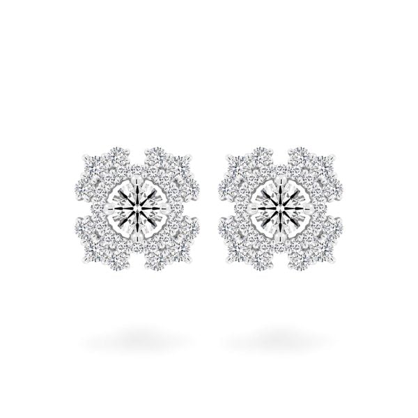 Hoa tai vàng trắng 14K gắn kim cương DOJI AFEB000035F2HA1