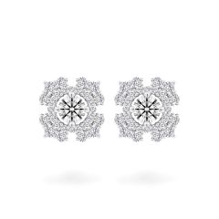 Hoa tai vàng trắng 14K gắn kim cương DOJI AFEB000035F2HA1