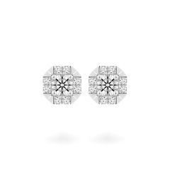 Hoa tai vàng trắng 14K gắn kim cương DOJI AFEB000053F2HA1