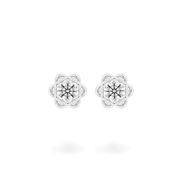 Hoa tai vàng trắng 14K gắn kim cương DOJI AFEB000056F2HA1