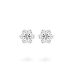 Hoa tai vàng trắng 14K gắn kim cương DOJI AFEB000056F2HA1