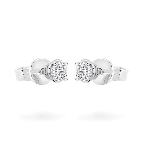 Hoa tai vàng trắng 14K gắn kim cương DOJI AFEB000071F2HA1