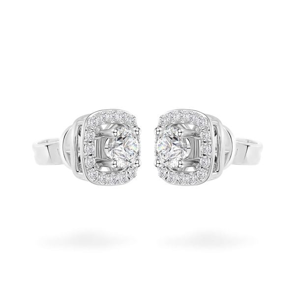 Hoa tai vàng trắng 14K gắn kim cương DOJI AFEB000076F2HA1